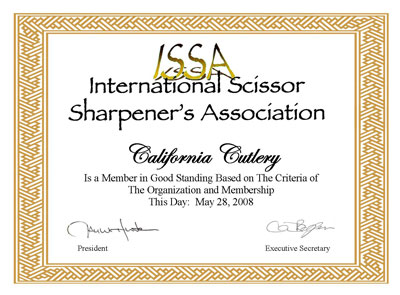 International Scissor Sharpener's Association Member International Scissor Sharpener's Association Member